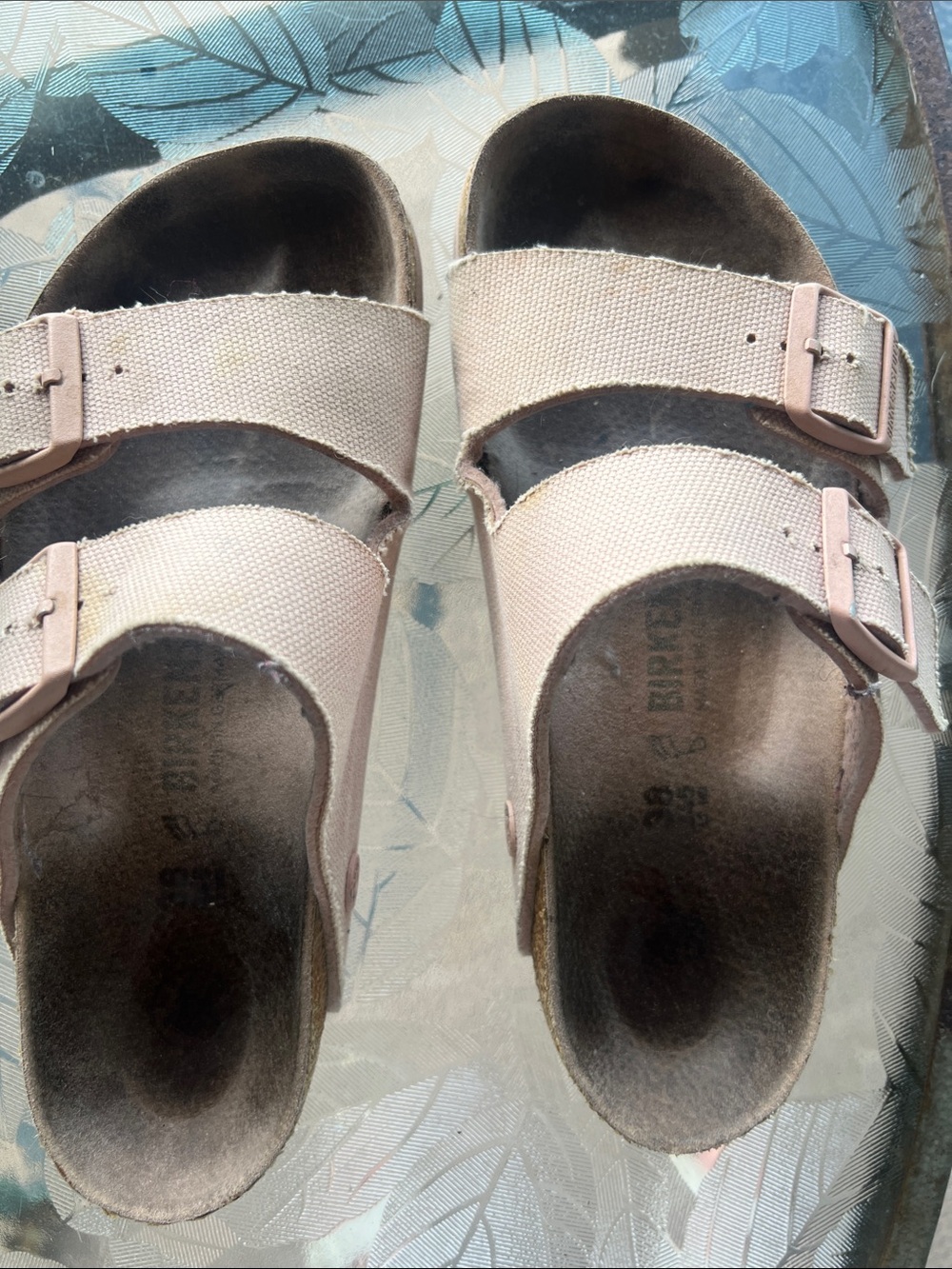 Birkenstock Arizona Light Pink Canvas Double-Strap Sandals